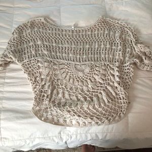 Crocheted nude cover up